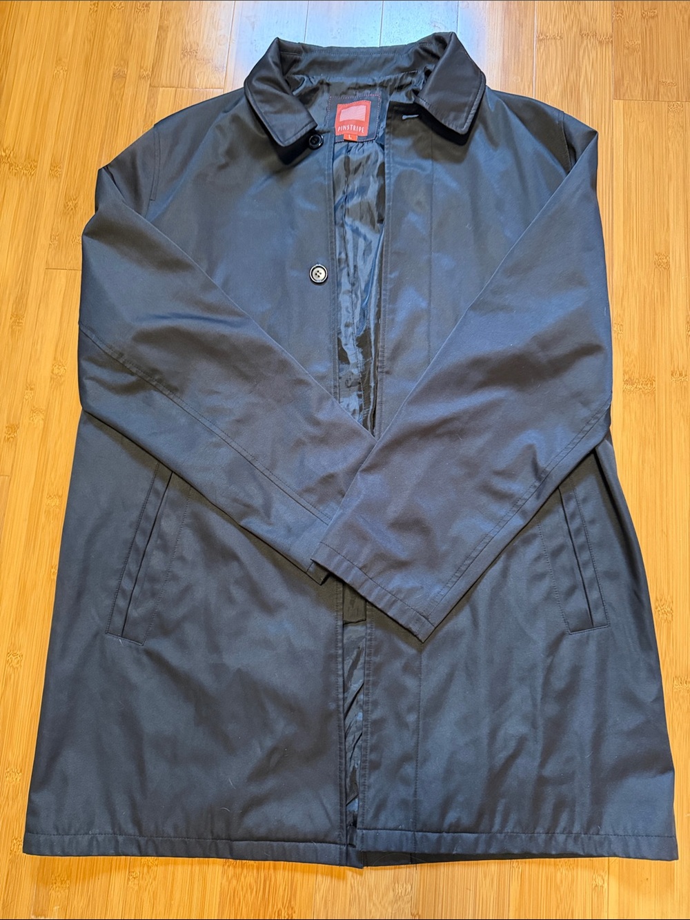 Men's black Single-Breasted Trench Coat - Classic Collared Design